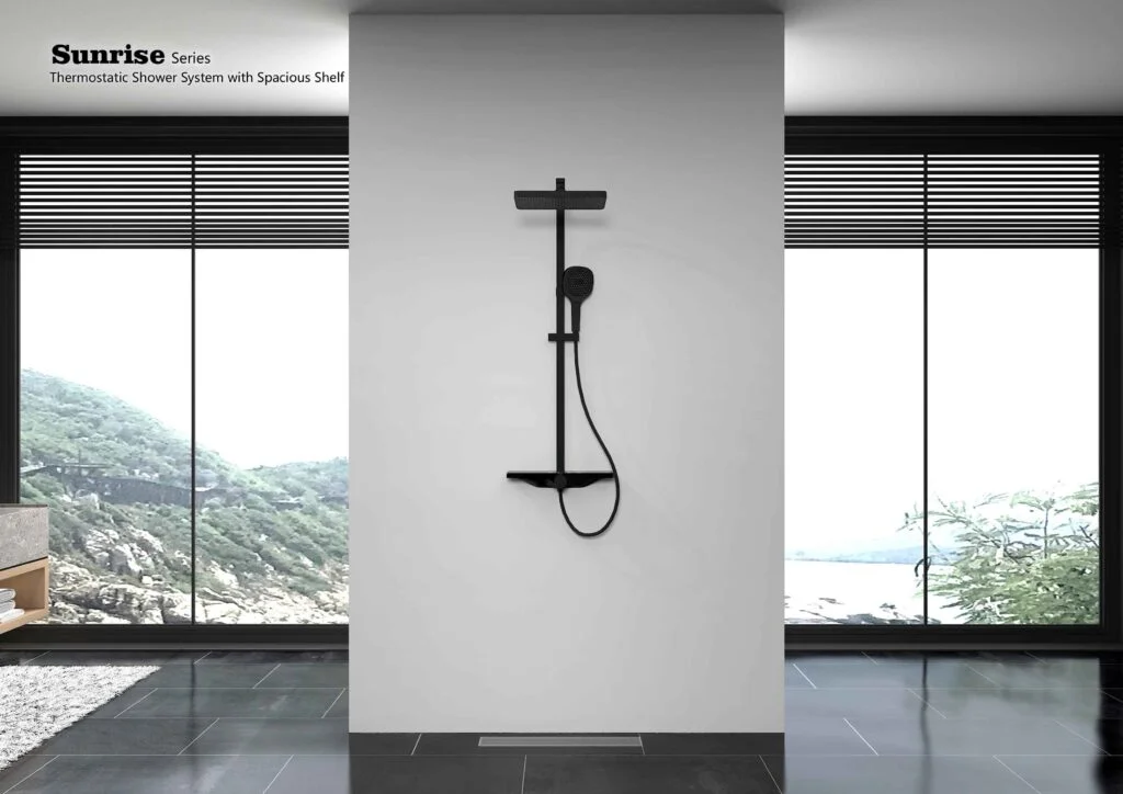 a shower system will save space for a bathroom